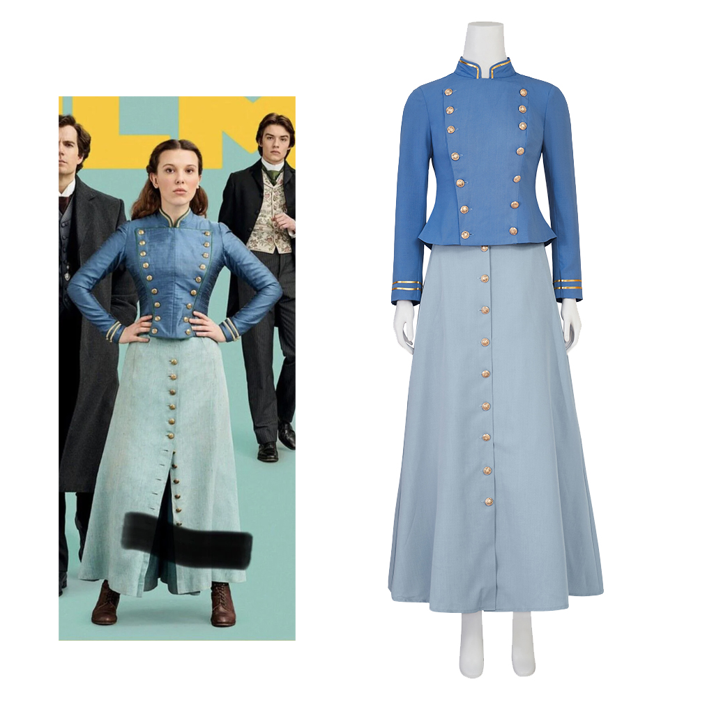 Vintage Fashion Dress - Film Cosplay Enola Holmes 2 Cosplay