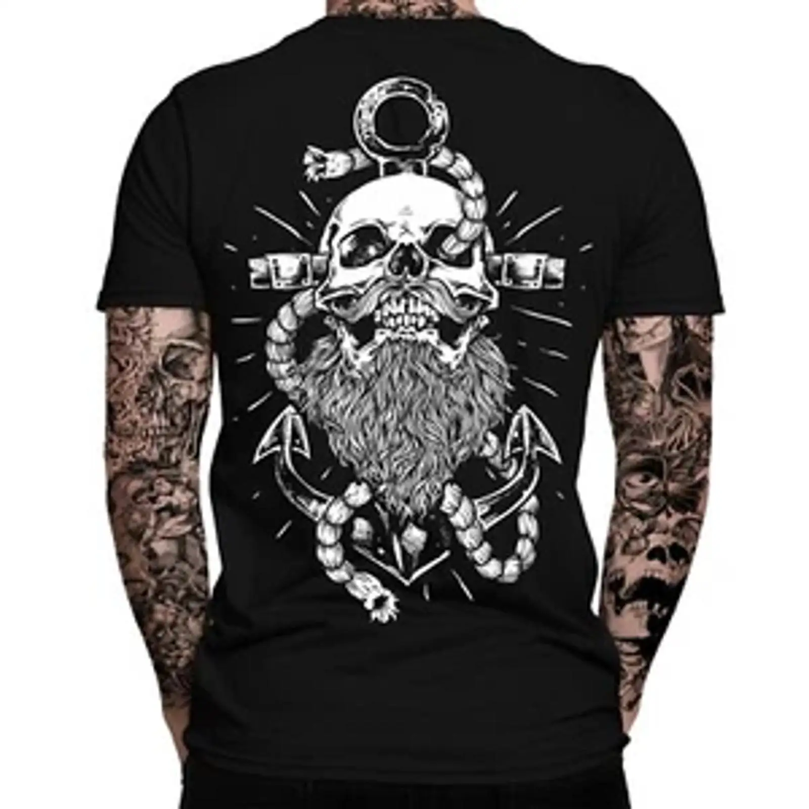 Vintage Fashion Hamburg - Anchor T-shirt voor heren Skull Hamburg