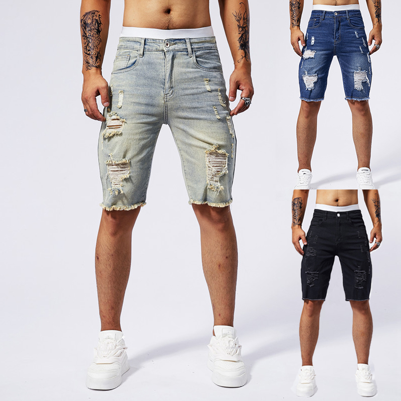 Vintage Fashion In 2025 - 2025 Zomer Nieuwe mannen Gescheurde Denim