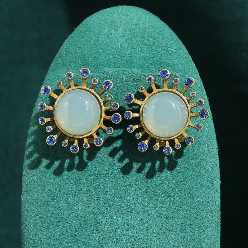 Vintage Fashion Jewelry Brands - Vintage groene agaat oorbellen antieke sieraden