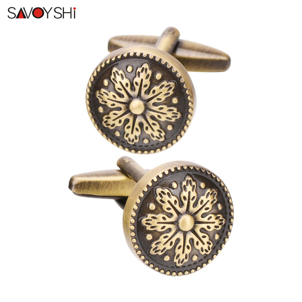 Vintage Fashion Jewelry Brands - SAVOYSHI Vintage Brons Patroon Shirt Manchetknopen