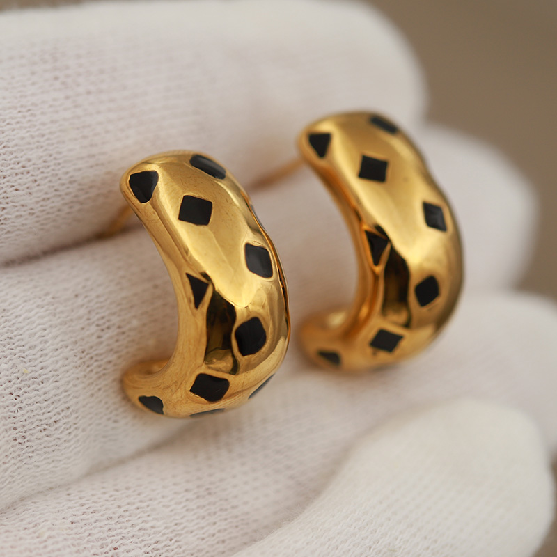Vintage Fashion Jewelry Brands - Klassieke 316L roestvrijstalen metalen zwarte geometrische