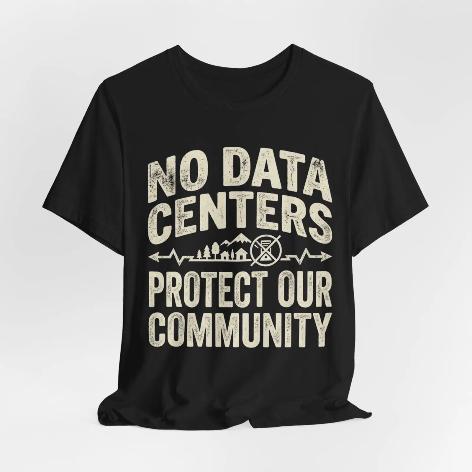Vintage Fashion Community - Geen datacenters beschermen onze gemeenschap T-shirt