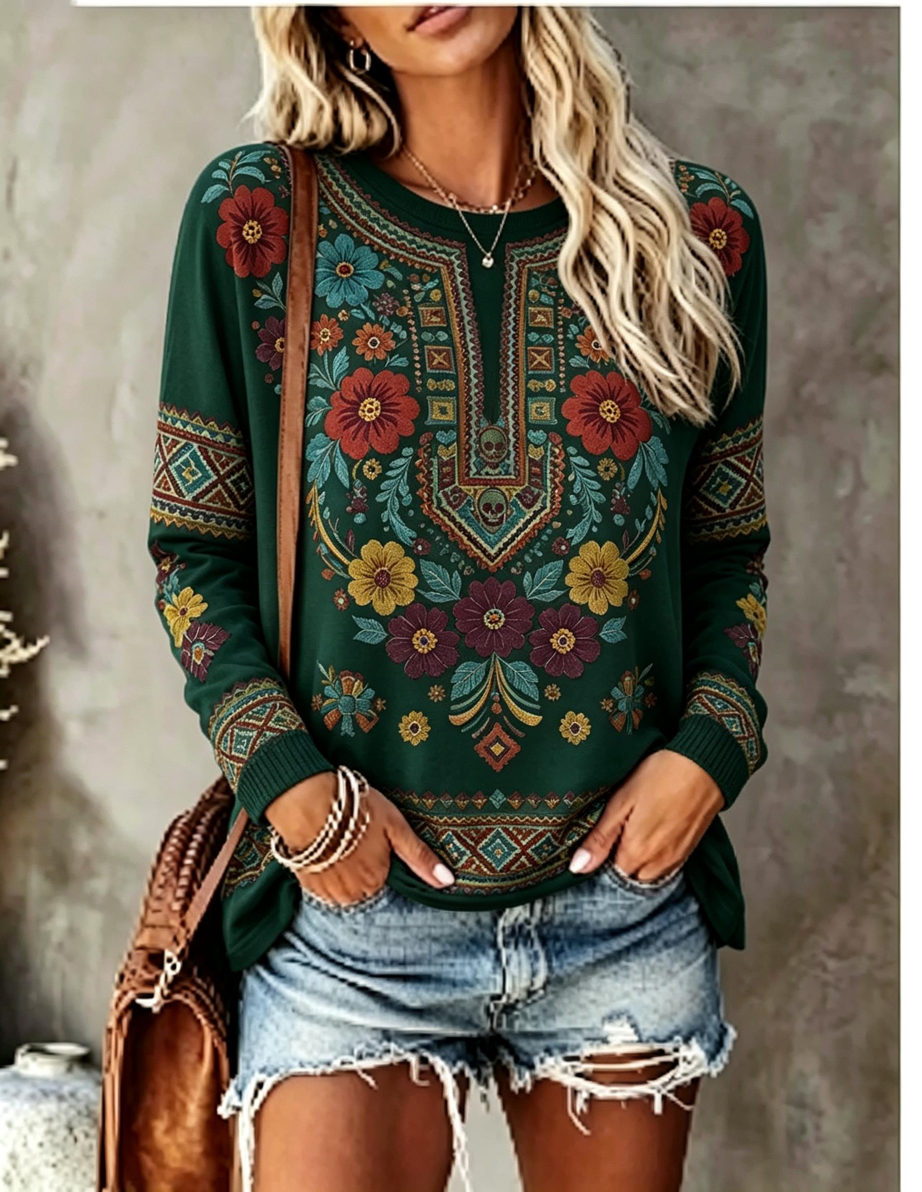 Dames T-shirt met ronde hals e - Printed Floral Shirt recensie en prijs