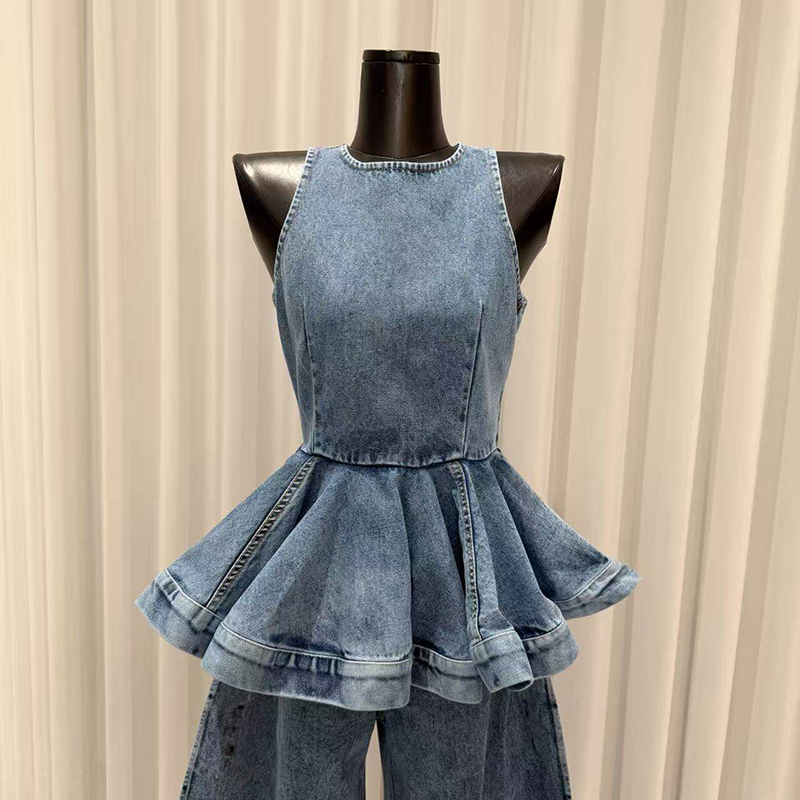 KBQ Blauw Gespleten Plooien Tw - Vintage Fashion Style Female recensie en prijs