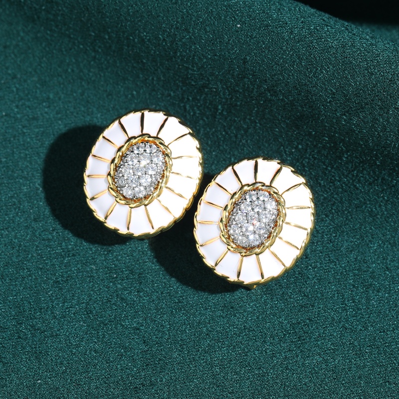 Vintage witte emaille ovaal oo - Vintage Fashion Jewelry Brands recensie en prijs