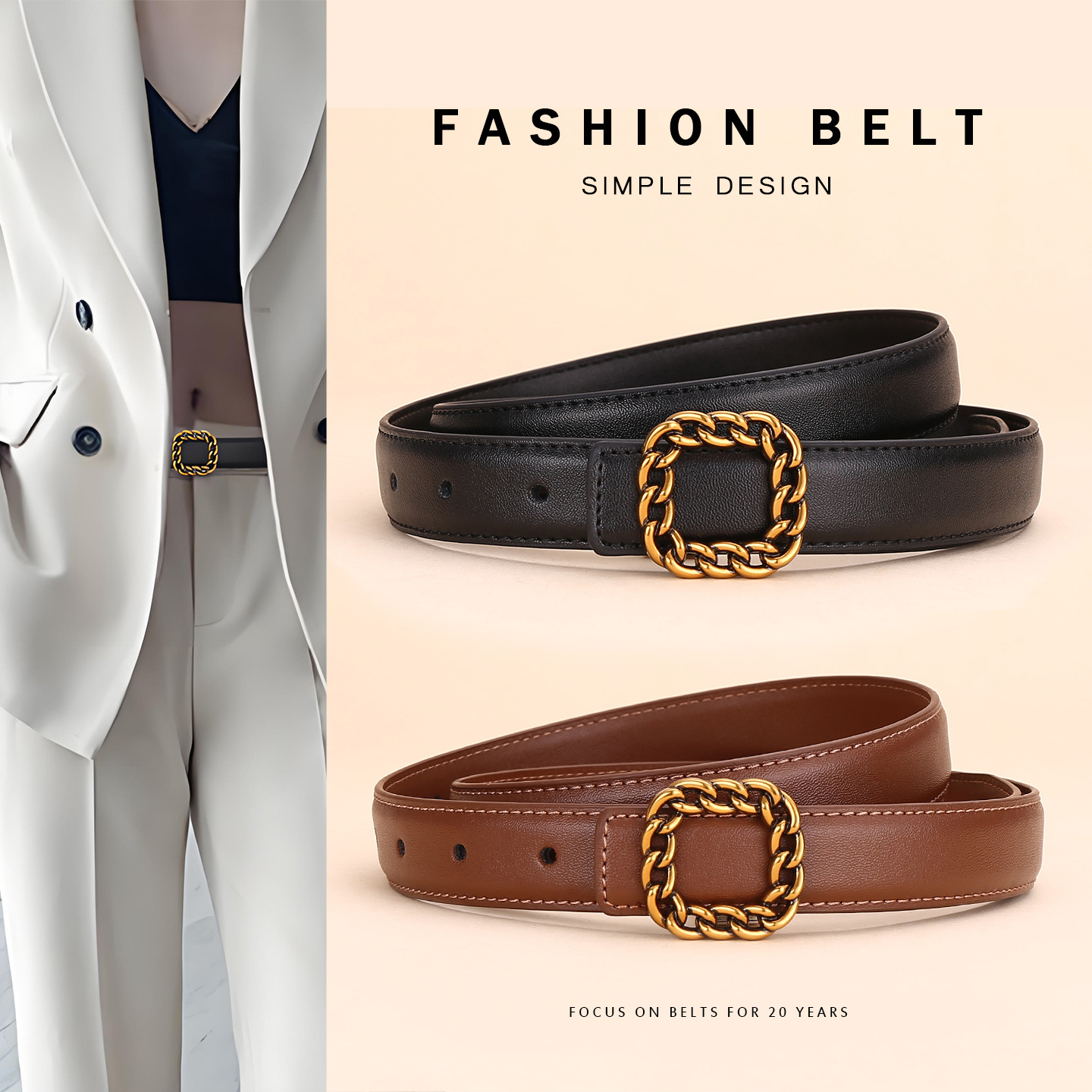 Dames Vintage Lederen Riem met - Vintage Fashion Looks recensie en prijs