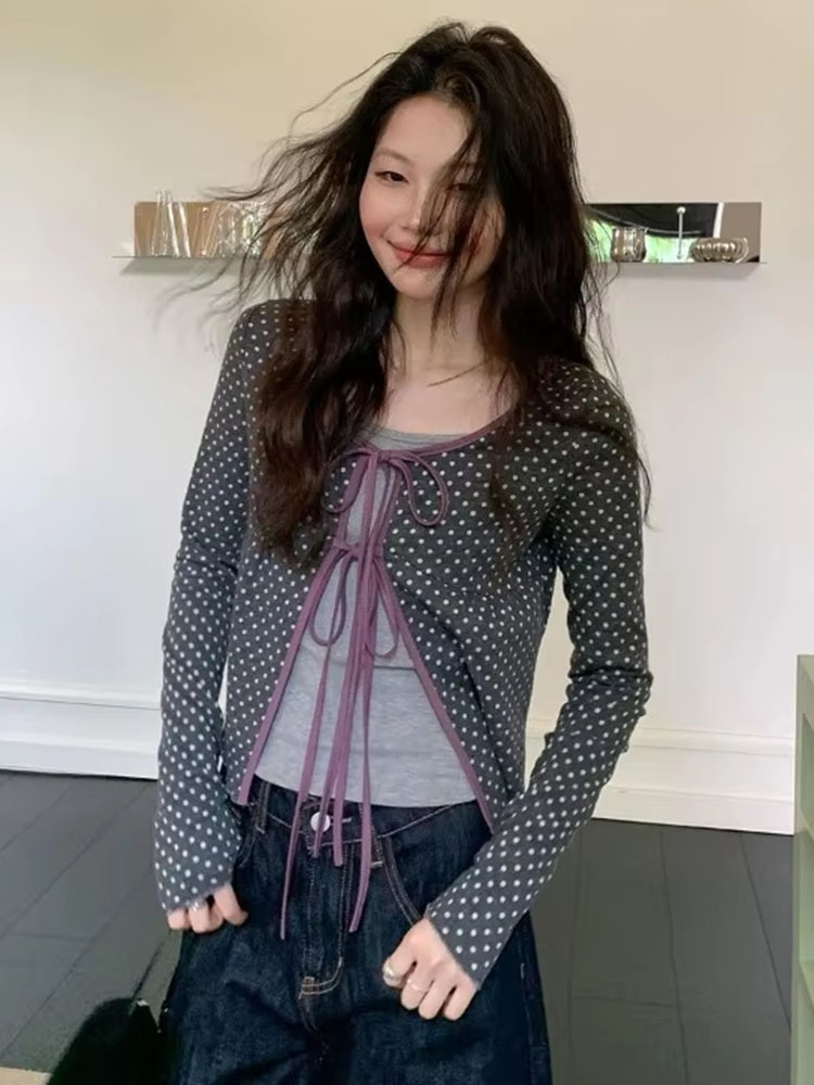 Dames gebreid vest met stippen - Vintage Fashion Style Female recensie en prijs