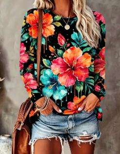 Dames T-shirt met bloemenprint - Printed Floral Shirt recensie en prijs