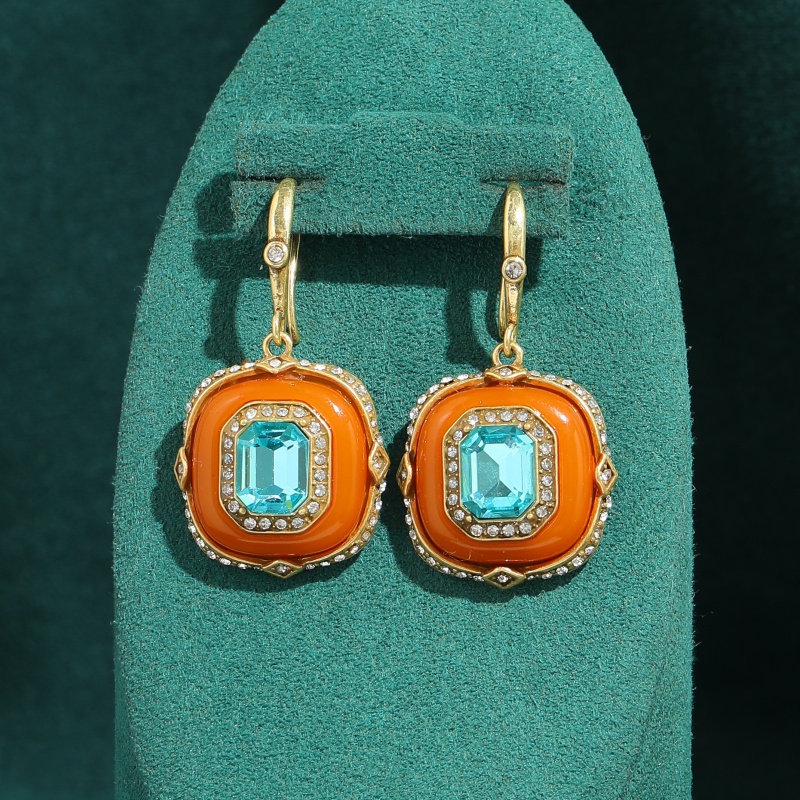 Vintage blauwe kristal oranje  - Vintage Fashion Jewelry Brands recensie en prijs