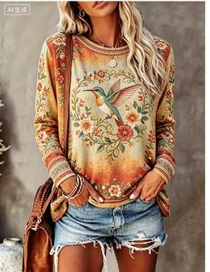 Dames T-shirt met lange mouwen - Printed Floral Shirt recensie en prijs