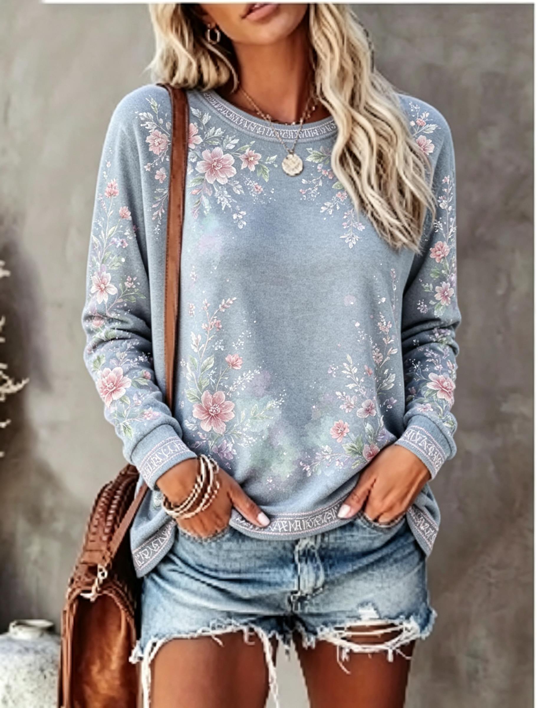 Dames T-shirt met ronde hals e - Printed Floral Shirt recensie en prijs